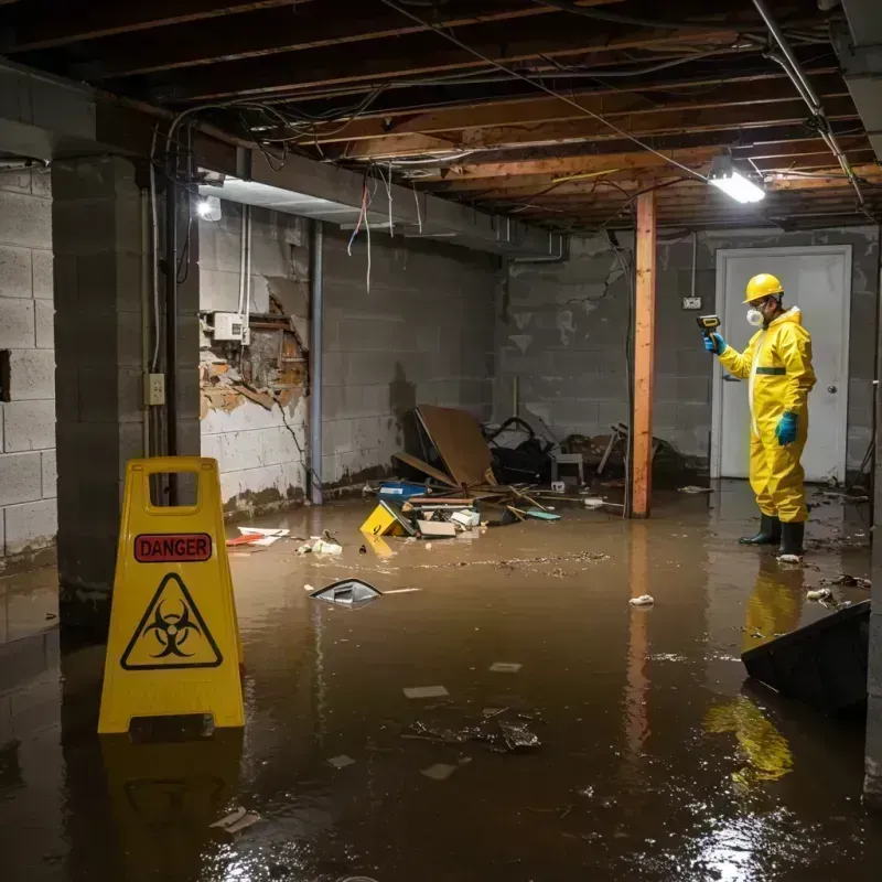 Flooded Basement Electrical Hazard in Humansville, MO Property